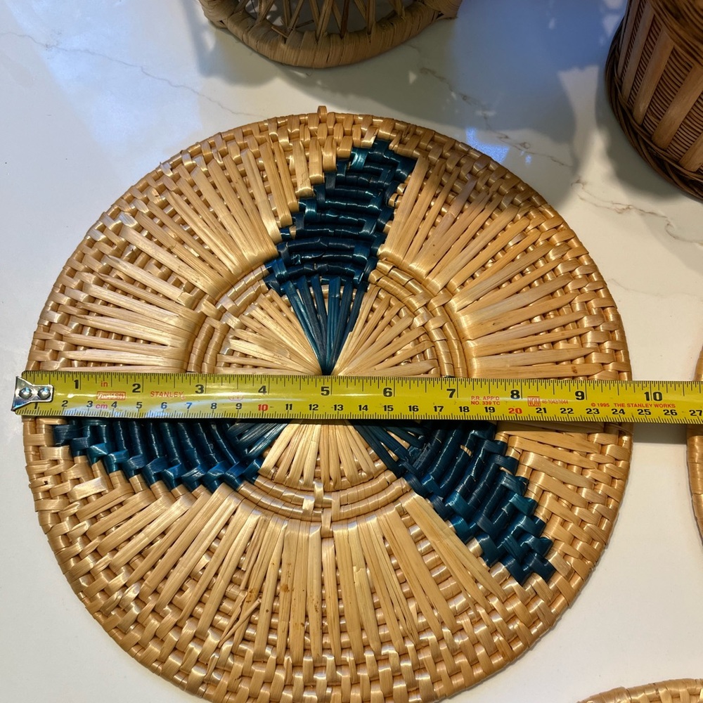 Set/3 Vintage woven trivets/ hot plates - Picture 11 of 13